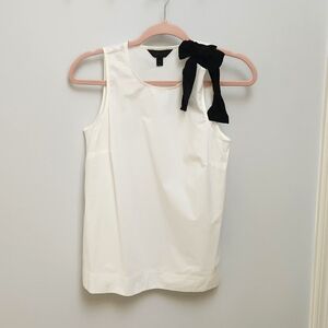 J. Crew Bow Shoulder White Sleeveless Blouse Size 0